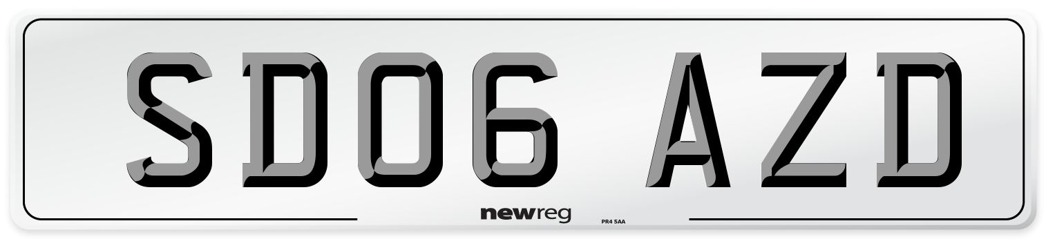 SD06 AZD Number Plate from New Reg